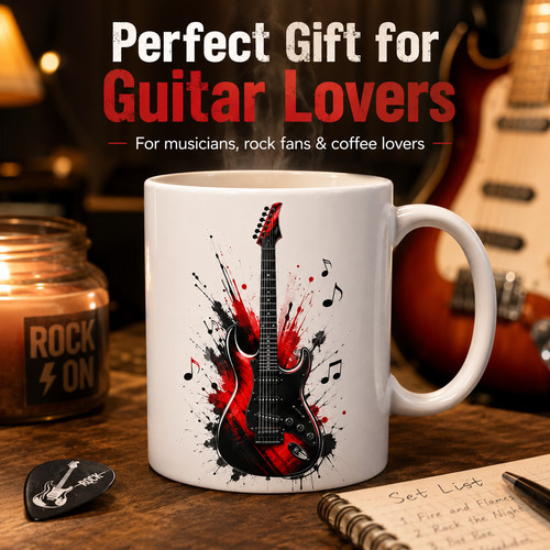 Electric guitar mug coffee - guitar,