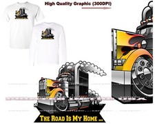 DigiRods 18 Wheeler Semi Truck Driver The Road Is My Home Cartoon T Shirt