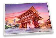 Temple Gate Tokyo Japan Pink CANVAS FLOATER FRAME Wall Art Print Picture