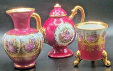 Rare Bavaria & Limoges Porcelain Miniatures – Jug, Urn, & Repaired Teapot