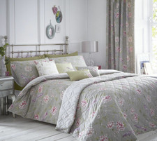 STONE EXOTIC BIRDS FLORAL DOUBLE-DUVET QUILT COVER BEDDING SET  