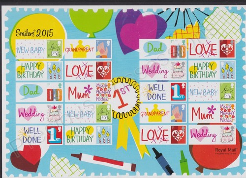 Qeii smiler stamp - smiler, sheet