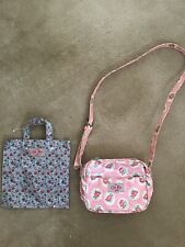 2 X CATH KIDSTON KIDS OIL CLOTH BAGS - SHOULDER BAG & SMALL GRAB LUNCH TOTE BAG