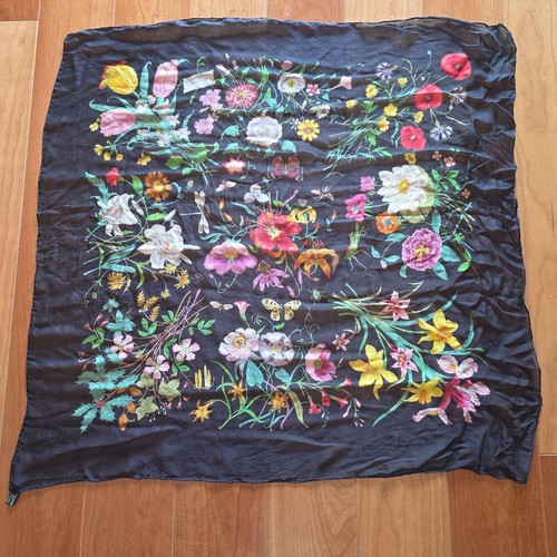 Gucci floral silk - silk, black