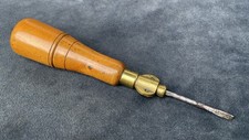 Vintage Boxwood And Brass Tool Handle With 10 Tools