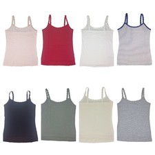 Ex M&S Cami Top Vest Womens Ladies Black White Pink Khaki Cream 6-28 Lace New