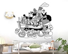 Steamboat Willie Mickey Mouse Wall Decal Stickers for Kids Room - BR477