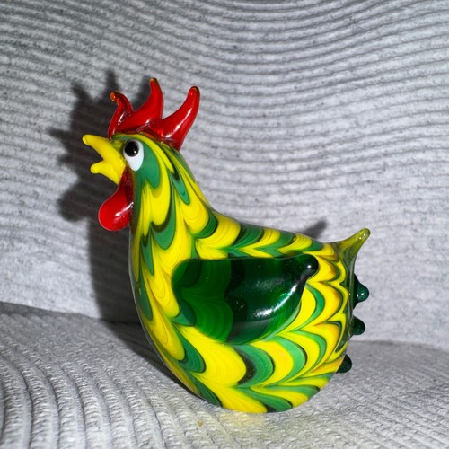 Vintage art glass rooster - vintage,