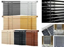 New Pvc Blinds Window Venetian Easy Fit Home Office Blind Wooden Effect All Size