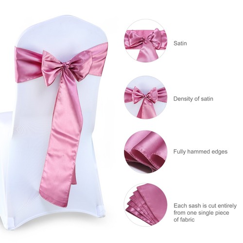 Satin chair cover sash - cover, bows