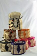 Organic Natural Handcrafted  Banana Straw Jewellery Storage Basket box Free Post
