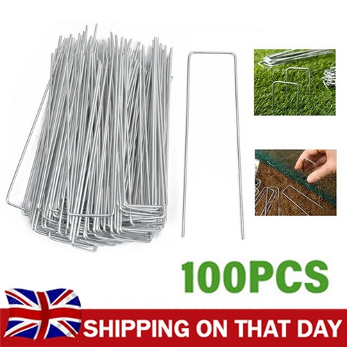 100x galvanised pins - galvanised, weed