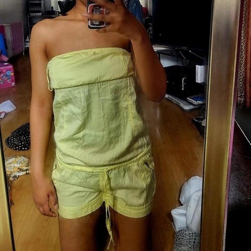 Bershka yellow playsuit size - bershka,