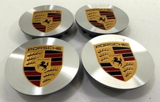 Porsche Colour Crest Diamond Cut Alloy Wheel Centre Caps - Turbo III IV Wheels