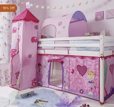 Moro Cabin Bed Midsleeper with Fairies Package in Classic White