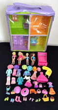 Polly Pocket Trendy Townhouse B2038 Playhouse 4 x Dolls Clothes & Accessories