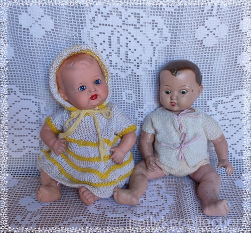Two antique small dolls - two, bundle