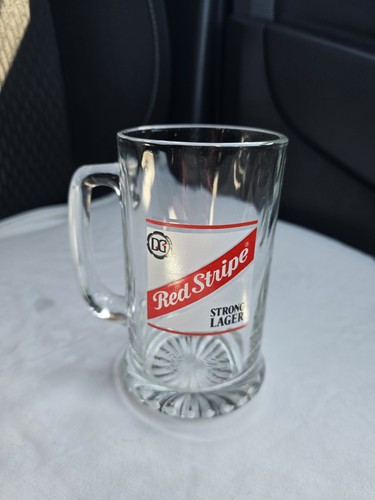 Red stripe beer glass - glass, with