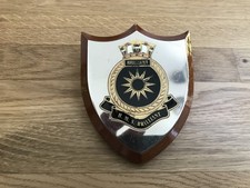 nice looking small size royal navy HMS Brilliant desk plaque in pretty good shap