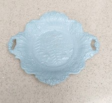 Ridgway Drabware Cake Plate Pale Blue Floral Pattern C1980