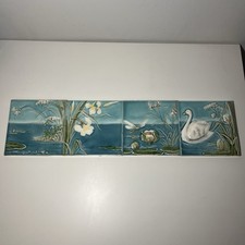 4 X Antique Art nouveau tile -