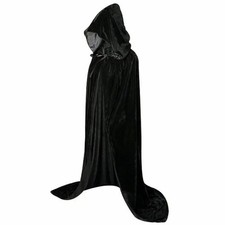 Adult Black Velvet Hooded