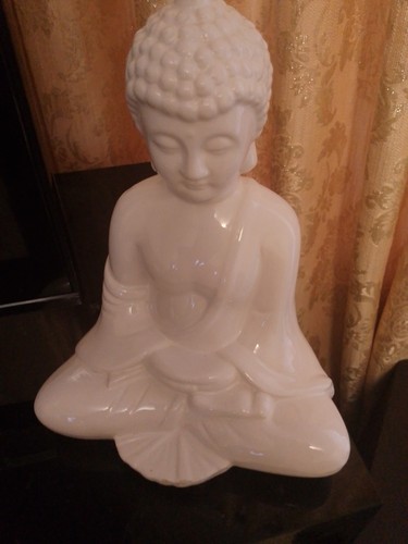 White buddha figurine - white,
