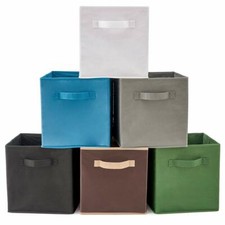 Collapsible Foldable Storage Box Drawer Canvas Fabric Cube Organiser Basket