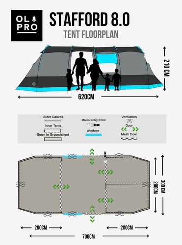 Olpro the stafford poled tent - stafford,