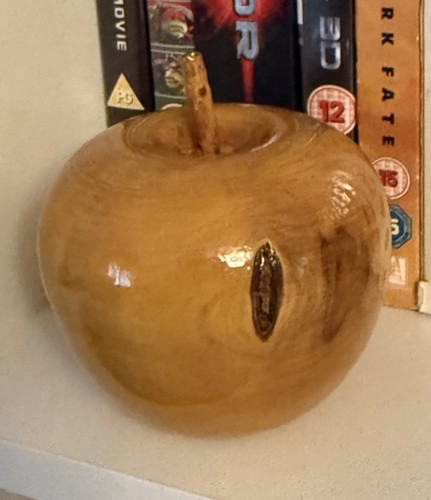 Hand turned solid wood - solid, apple