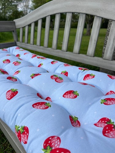 Summer strawberry blue bench - strawberry,