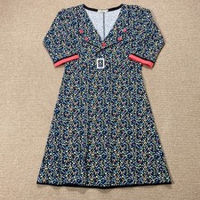 Margot 60s Dress Womens 12 Large Stretch Retro Style 1960s Collared Midi Flowy