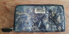 PATRICK COX Large Leather Snake Skin PURSE WALLET  Zip Around 