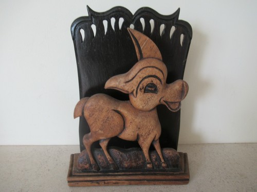 Vintage wooden deer - wooden, bambi