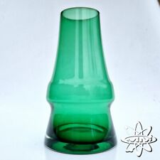 RIIHIMAKI VINTAGE FINNISH CHIMNEY HOOPED GLASS VASE - GREEN - 18 cm