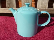 Le Creuset 1.3 Litre  Light Blue Stoneware Teapot Excellent Condition.