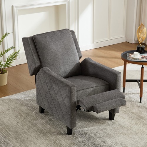 Upholstered fabric recliner - upholstered,