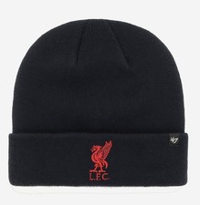 LIVERPOOL FC ADULT CUFF KNITTED HAT NAVY - OFFICIAL FOOTBALL GIFT, WINTER, LFC