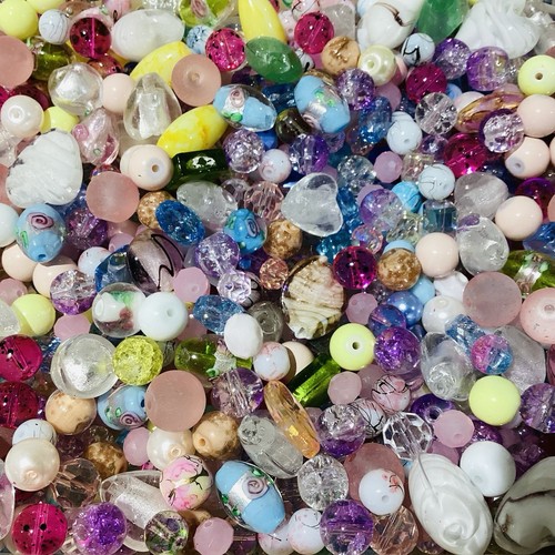 Glass beads pastel - beads, mix
