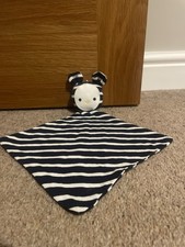 Obaibi Okaidi Mouse Bear Flat Blanket comforter Navy Blue White Striped Blankie