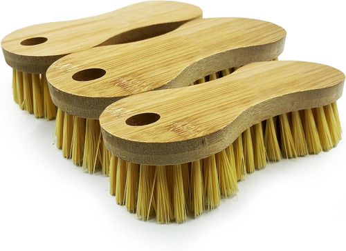 Wooden bamboo scrubbing brush - wooden,