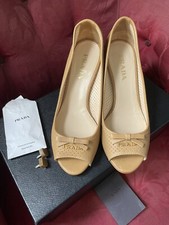 Authentic Gorgeous Prada Peep Toe Kitten Heels UK3/EU35.5 Excellent Condition