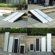 2-8ft Folding Nonslip Aluminum Wheelchair Ramp Disabled Mobility Access Ramps