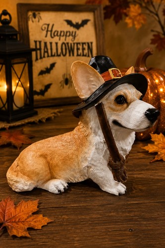 Halloween corgi wearing witch - corgi,