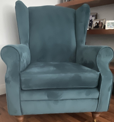 Teal upholstered wingback - upholstered,