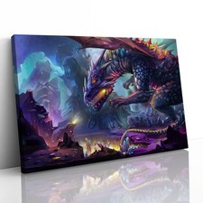 The Dragon Planet Danger Scene Canvas Framed Print Picture Wall Art