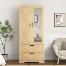 2 Doors Wood Wardrobe with