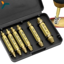 6PCS Broken Screw Extractor Remover Set Damaged Bolt Easy Out Stripped Drill Bit