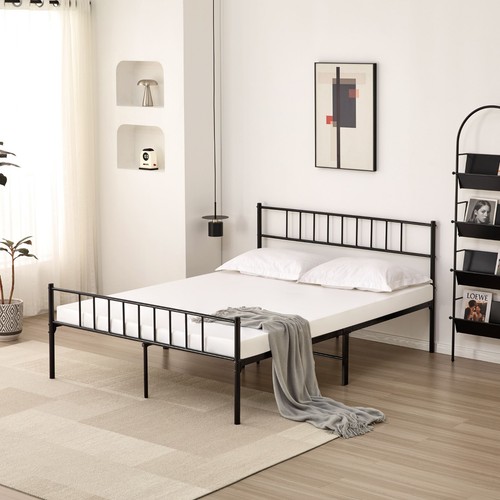 Metal bed frame with headboard - metal,