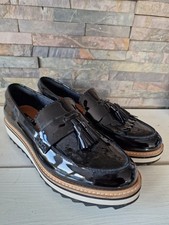 M&S Collection Women's Loafers Size 6 Black Patent Leather Tassel Detail